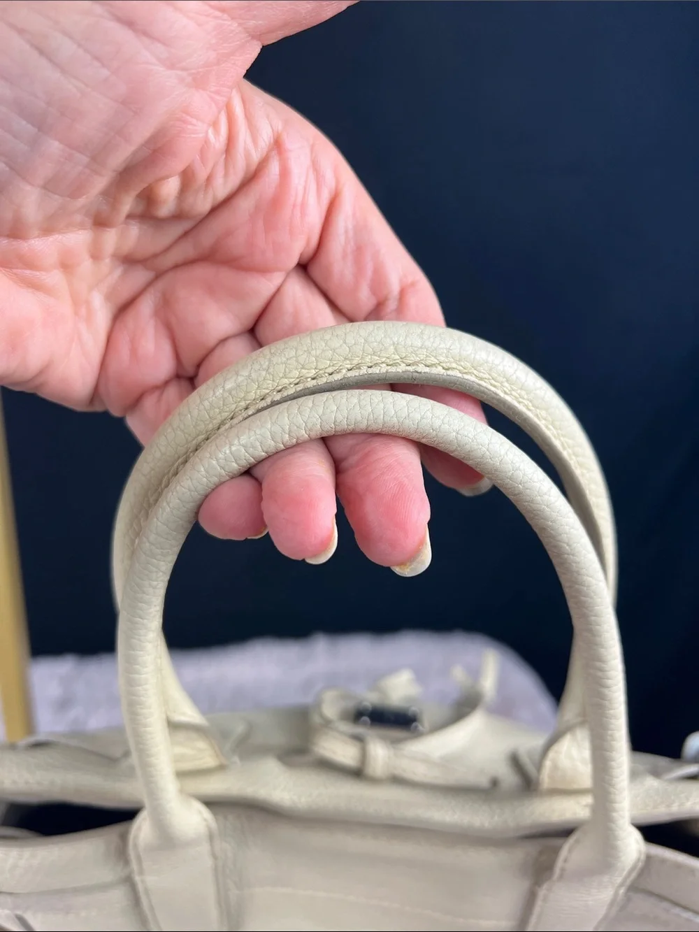 Dooney & Bourke Small Barlow Tote Ivory Pebbled Leather